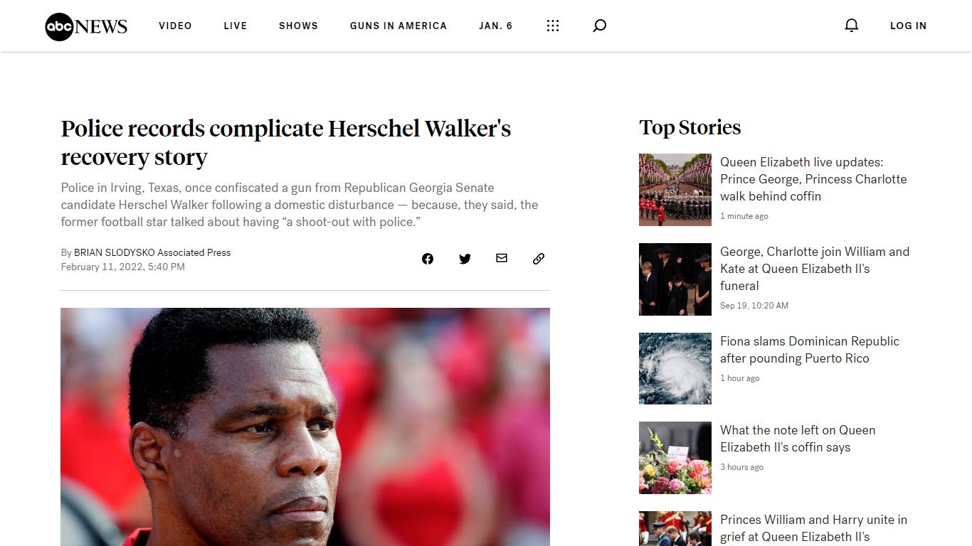 Police records complicate Herschel Walker's recovery story