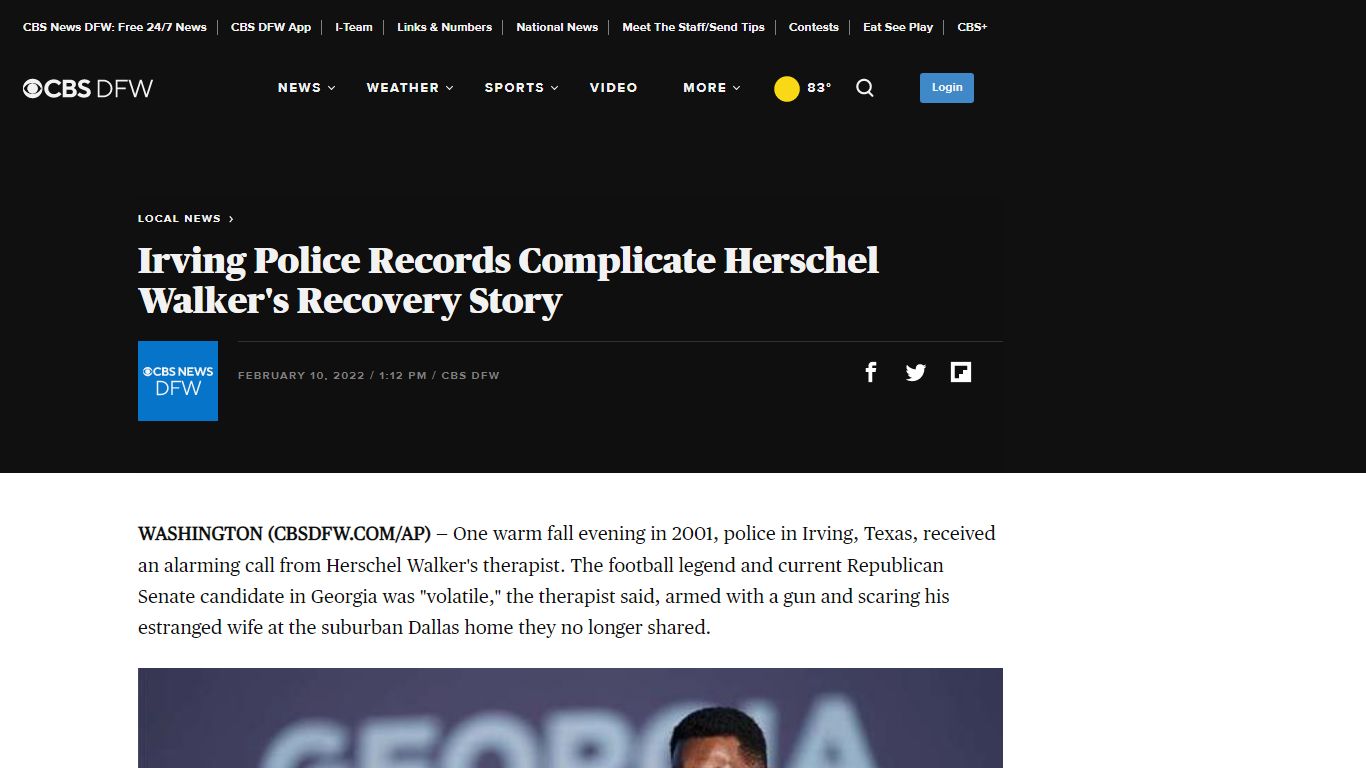 Irving Police Records Complicate Herschel Walker's Recovery Story